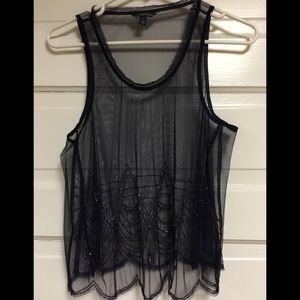 American Eagle Sheer Navy TankSize Small